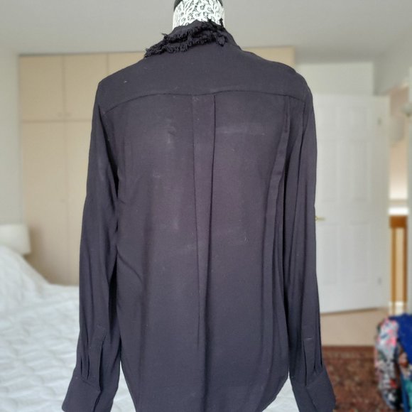 DKNY Women’s Ruffle Button Down - Picture 2 of 8